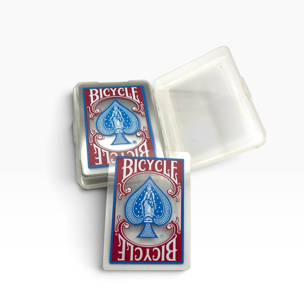 Bicycle Clear Plastic Playing Cards Waterproof Deck with Hard Case Red Blue